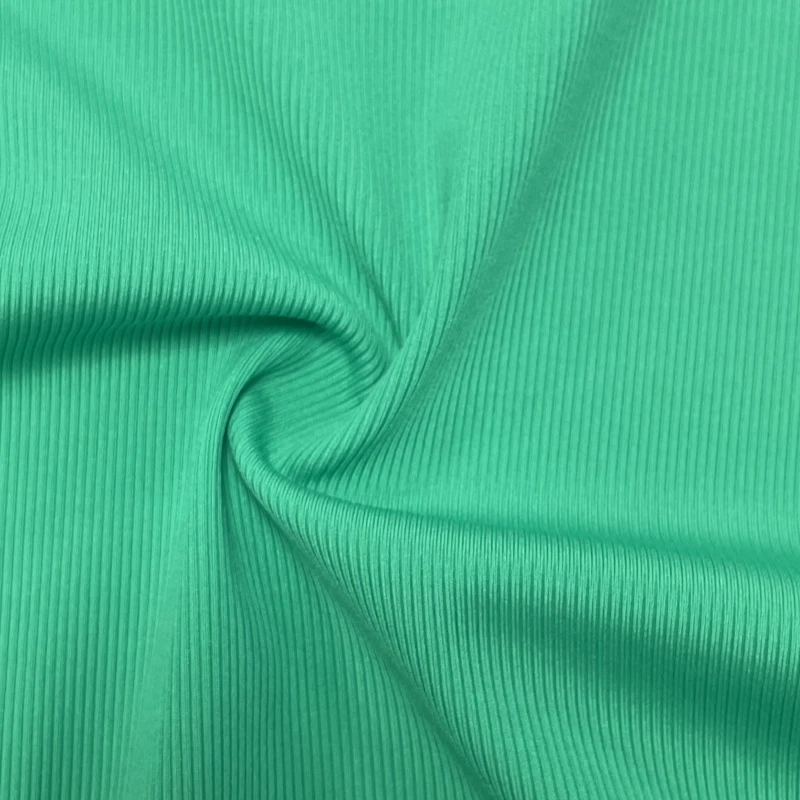 Polyester Flat Knit Rib Fabric